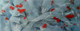 Izzik a galagonya/Dogberry in winter, mixed technique, 120x40 cm