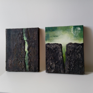 Vegyes technika, 24x36 cm x 2
mixed techniques, 24x36 cm each, 2 pieces Sprouting/Csírázás