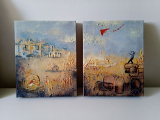 Papírsárkány/ Kite
Mixed media, 24x36 cm each, in pairs
Vegyees technika, 24x36 cm, párban Papírsárkány/ Kite
